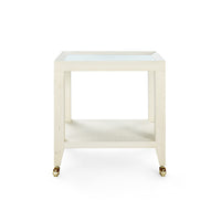 Villa & House Isadora Tea Table with Glass Top, Canvas Cream