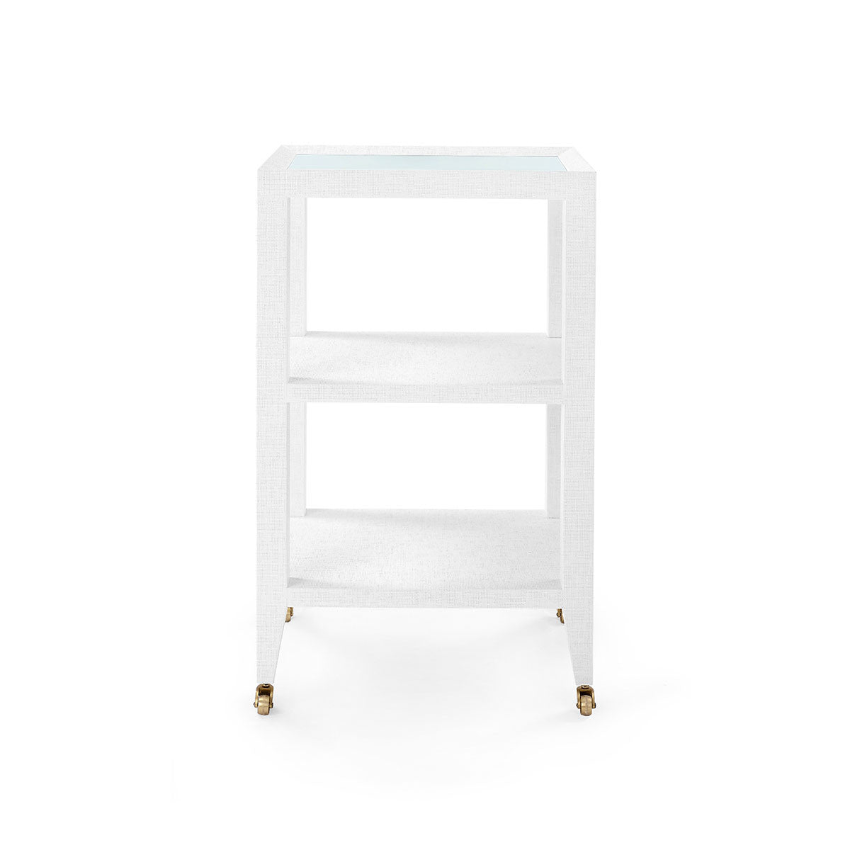 Villa & House Isadora Side Table with Glass Top, Chiffon White