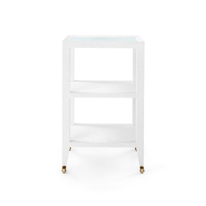 Villa & House Isadora Side Table with Glass Top, Chiffon White