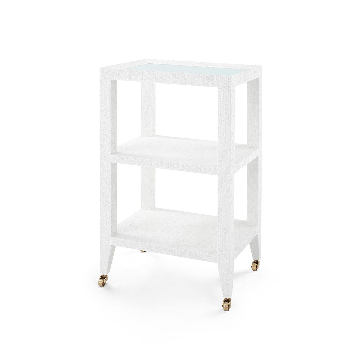 Villa & House Isadora Side Table with Glass Top, Chiffon White