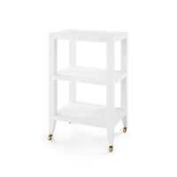 Villa & House Isadora Side Table with Glass Top, Chiffon White