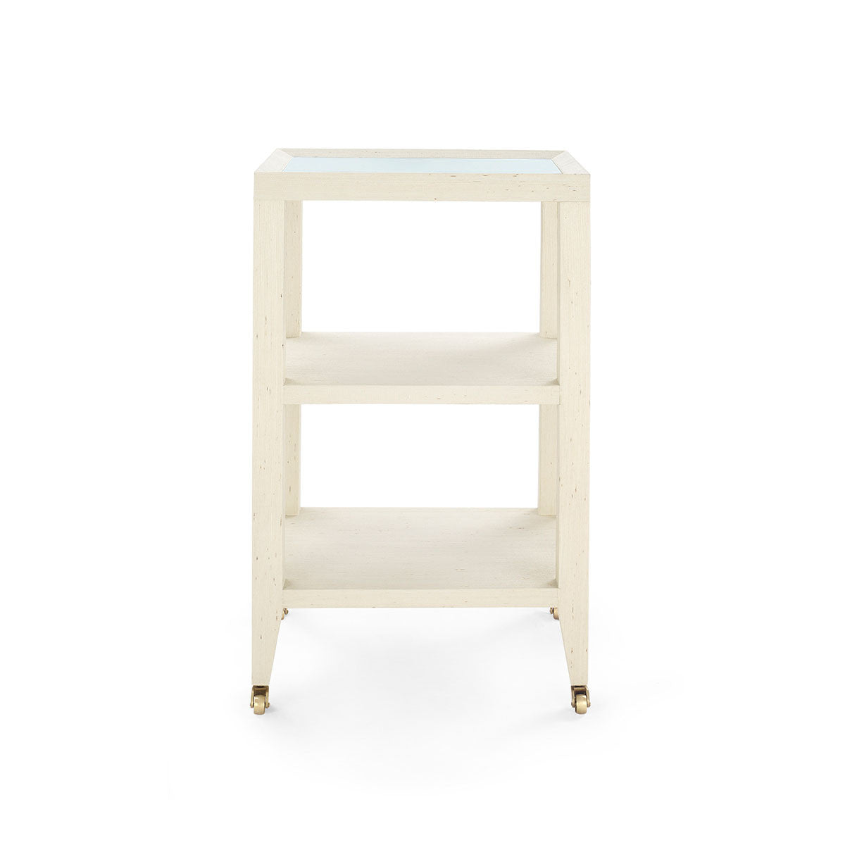 Villa & House Isadora Side Table with Glass Top, Canvas Cream