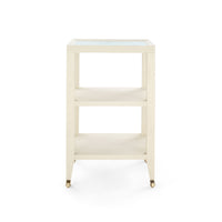 Villa & House Isadora Side Table with Glass Top, Canvas Cream