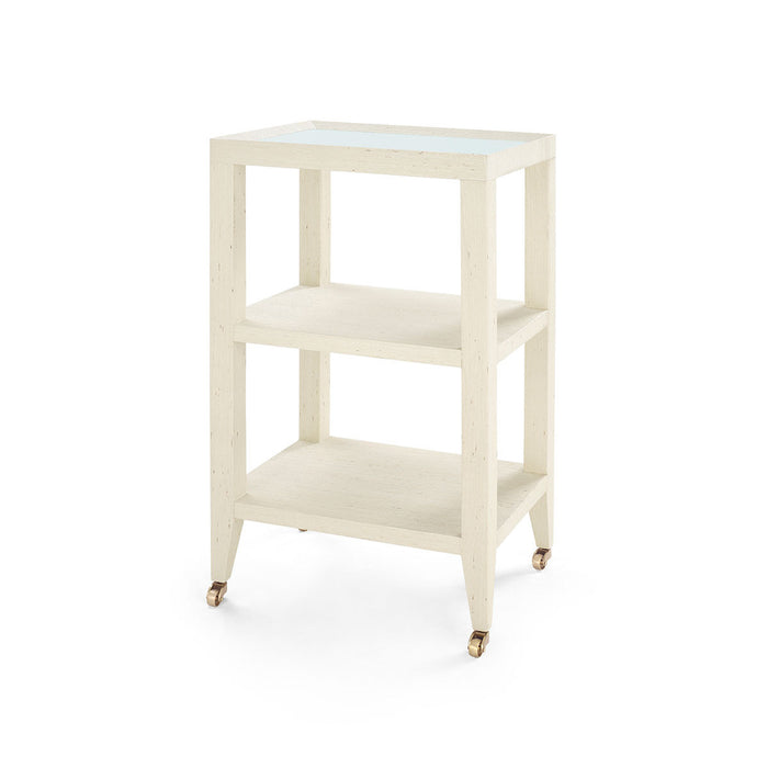 Villa & House Isadora Side Table with Glass Top, Canvas Cream