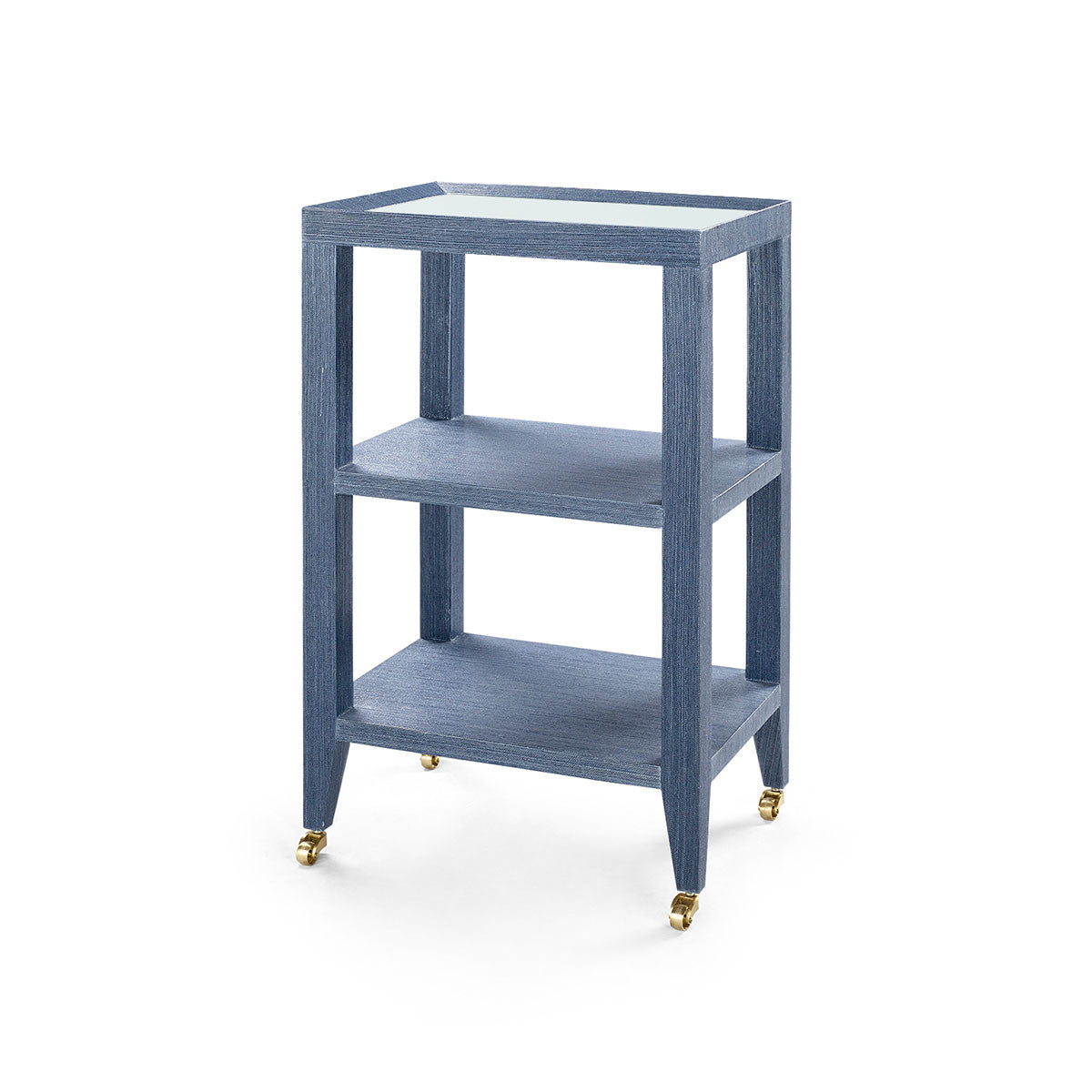 Villa & House Isadora Side Table with Glass Top, Navy Blue