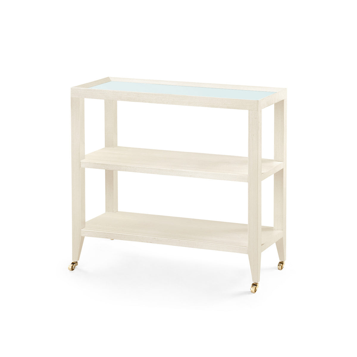 Villa & House Isadora Console Table with Glass Top, Canvas Cream