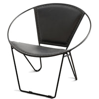 Black Leather Accent Chair