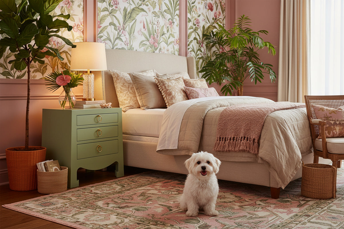 Villa & House Jacqui 3-Drawer Side Table, Heritage Spring Green