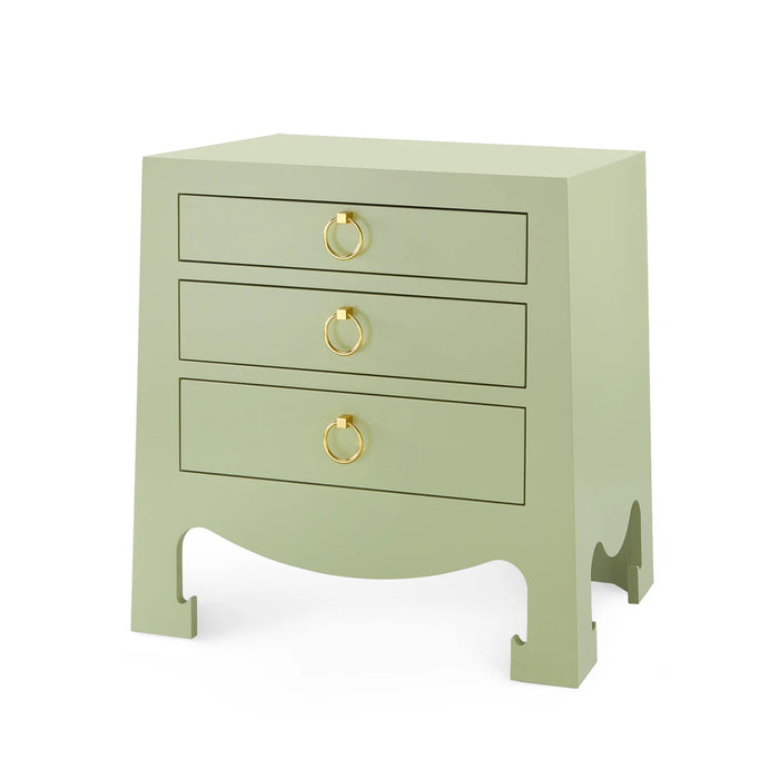 Villa & House Jacqui 3-Drawer Side Table, Heritage Spring Green