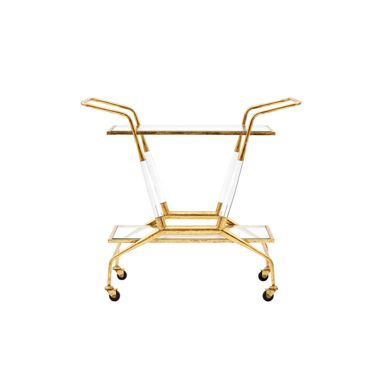 Villa & House Jepson Bar Cart, Gold Leaf