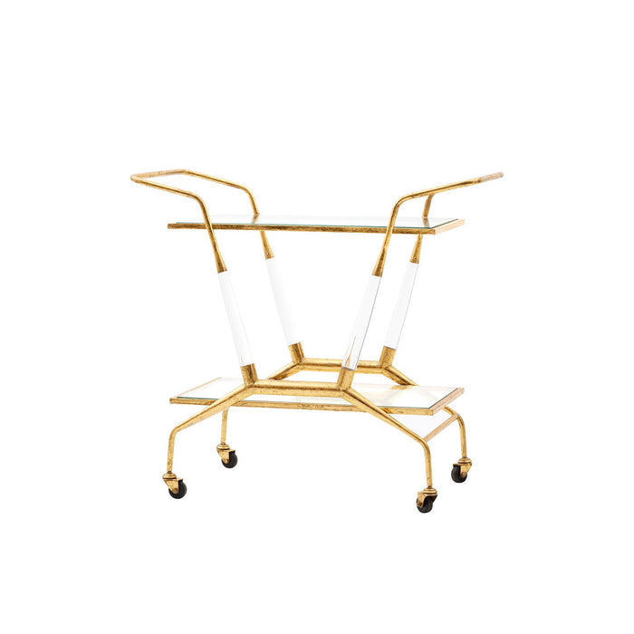 Villa & House Jepson Bar Cart, Gold Leaf