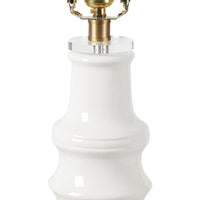 Villa & House Jesse Lamp with Shade 16-inch White Linen, with Gold, Cloud Nine