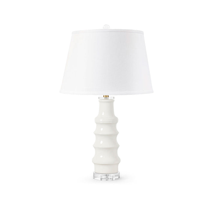 Villa & House Jesse Lamp with Shade 16-inch White Linen, with Gold, Cloud Nine