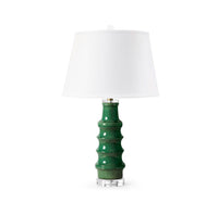 Villa & House Jesse Lamp with Shade 16-inch White Linen, with Gold, Sherwood Forest