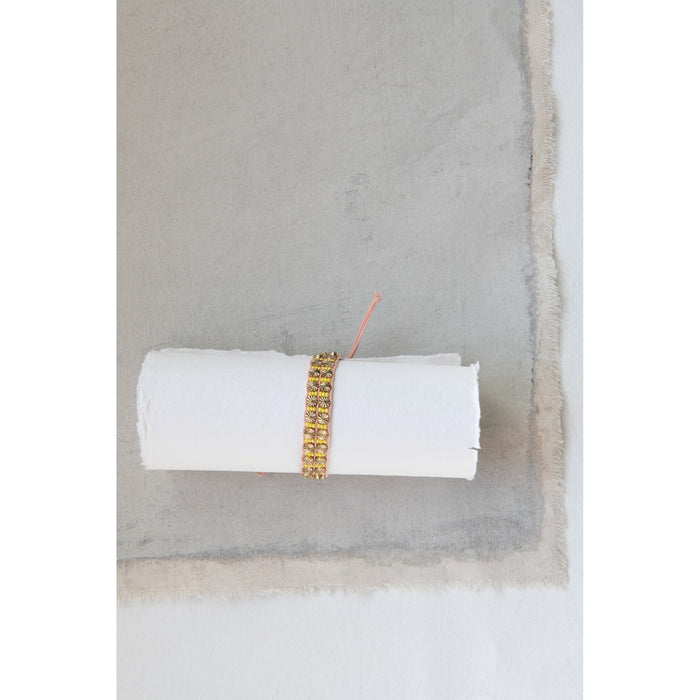 Design Shop Cotton, Metal and Glass Bead Drancy Bracelet
