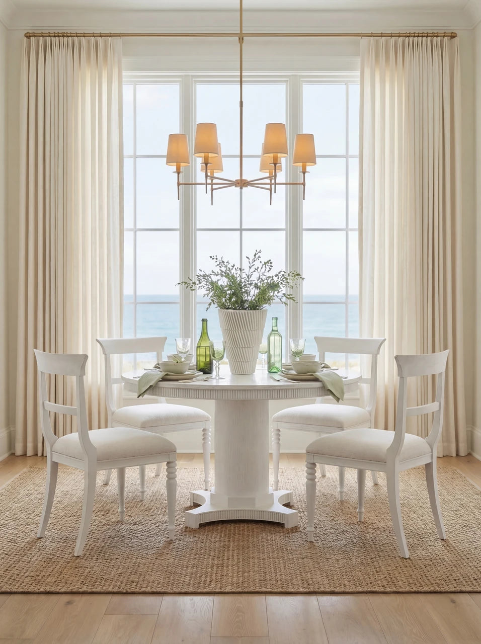 Villa & House Kinsley 48" Dining Table, Glazed Whisper White