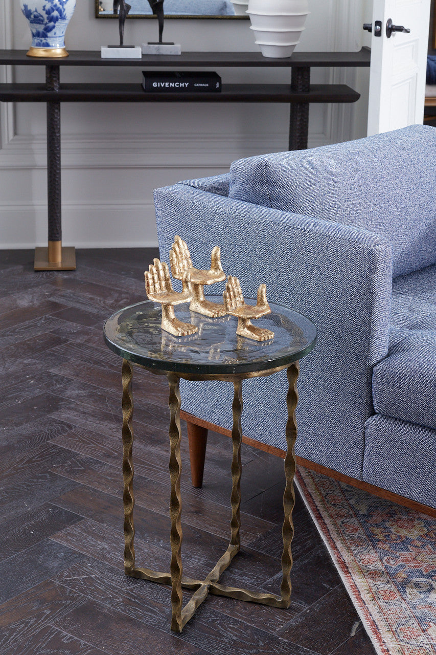 Villa & House Kyra Accent Table, Antique Brass