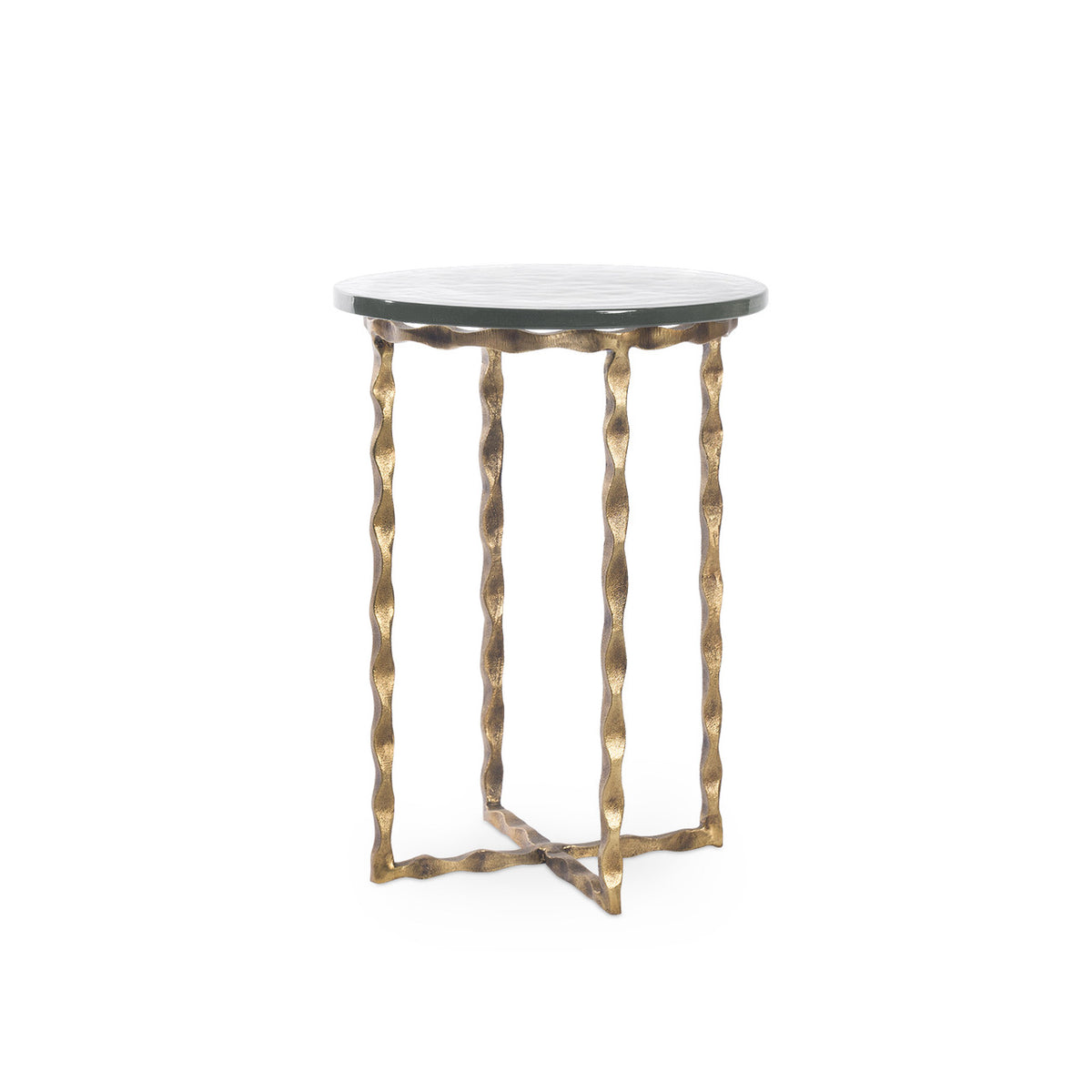 Villa & House Kyra Accent Table, Antique Brass