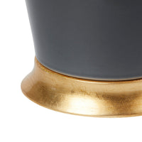 Villa & House Kylie Lamp with Shade 17-inch White Linen, with Gold, Stormy Gray