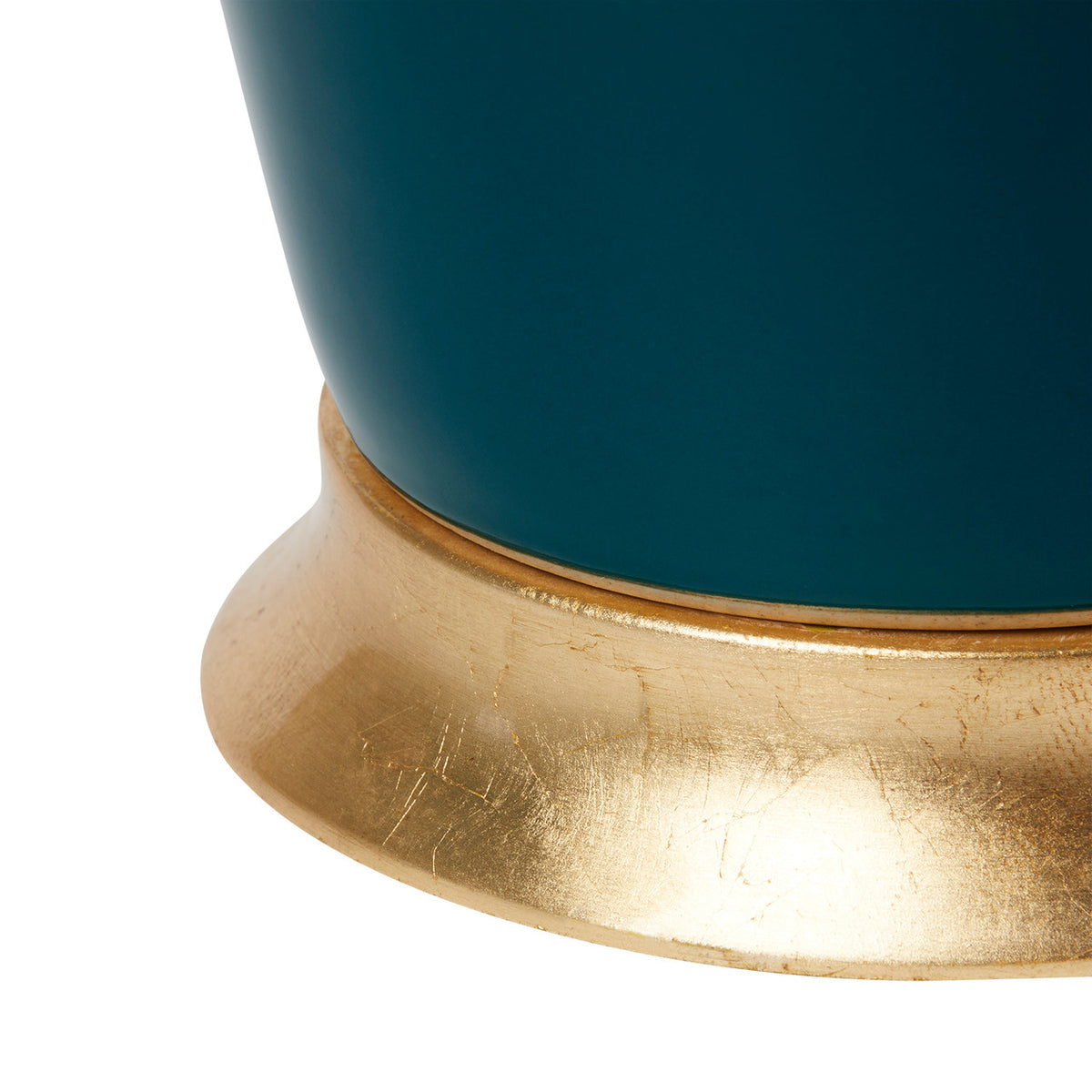 Villa & House Kylie Lamp with Shade 17-inch White Linen, with Gold, Dark Teal