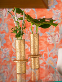Villa & House Kyoto Set of 2 Vases, Gold Leaf