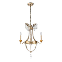 Lucas + McKearn - CH1035-3 - Three Light Mini Chandelier - Louis - Distressed Silver And Gold