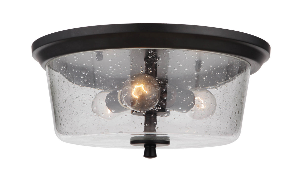 Craftmade Three Light Flushmount from the Tyler collection in Flat Black finish