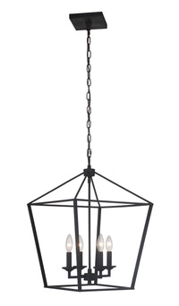 Craftmade - 52935-FB - Four Light Foyer Pendant - Flynt - Flat Black