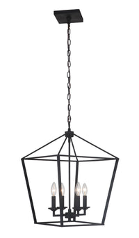 Craftmade - 52935-FB - Four Light Foyer Pendant - Flynt - Flat Black
