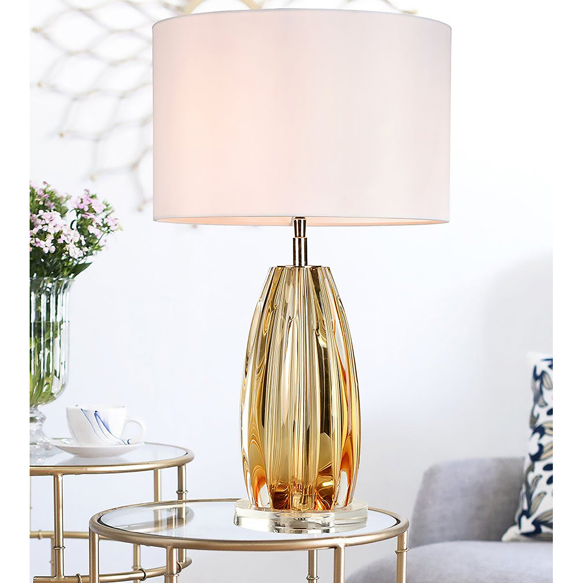 Lucas + McKearn - TLG3119 - One Light Table Lamp - Cognac - Clear Amber Glass