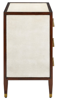 Currey and Company - 3000-0141 - Chest - Evie Collection - Ivory/Dark Walnut/Brass