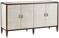 Currey and Company - 3000-0142 - Credenza - Evie Collection - Ivory/Dark Walnut/Brass
