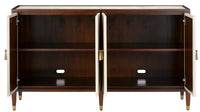 Currey and Company - 3000-0142 - Credenza - Evie Collection - Ivory/Dark Walnut/Brass