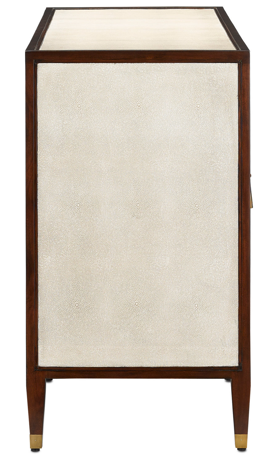 Currey and Company - 3000-0142 - Credenza - Evie Collection - Ivory/Dark Walnut/Brass