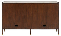 Currey and Company - 3000-0142 - Credenza - Evie Collection - Ivory/Dark Walnut/Brass