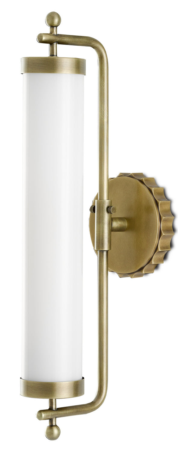 Currey and Company - 5000-0141 - One Light Wall Sconce - Latimer - White/Antique Brass