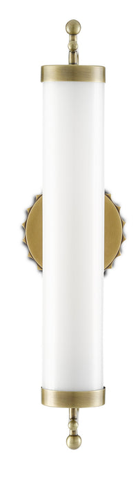 Currey and Company - 5000-0141 - One Light Wall Sconce - Latimer - White/Antique Brass