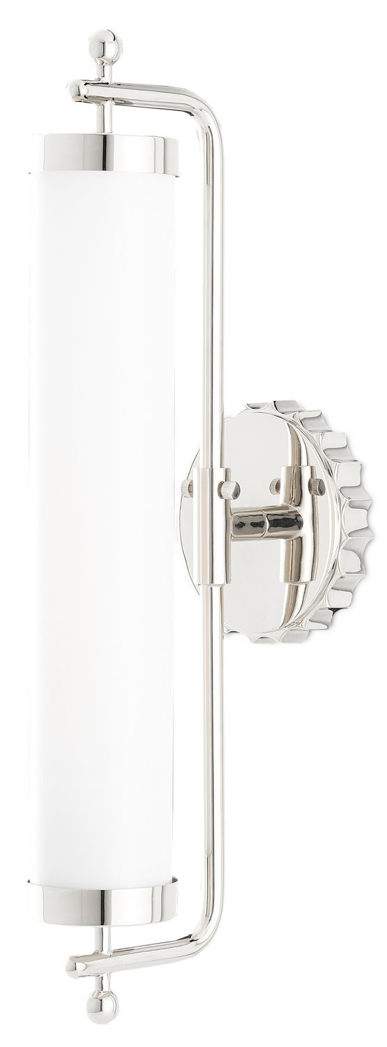 Currey and Company - 5000-0142 - One Light Wall Sconce - Latimer - White/Polished Nickel
