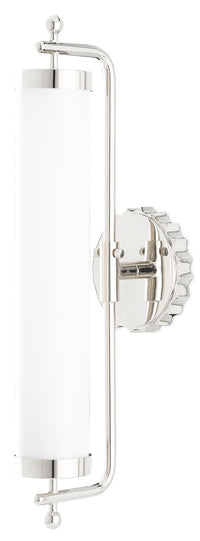 Currey and Company - 5000-0142 - One Light Wall Sconce - Latimer - White/Polished Nickel