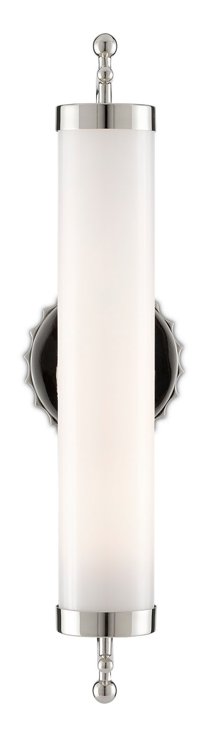 Currey and Company - 5000-0142 - One Light Wall Sconce - Latimer - White/Polished Nickel