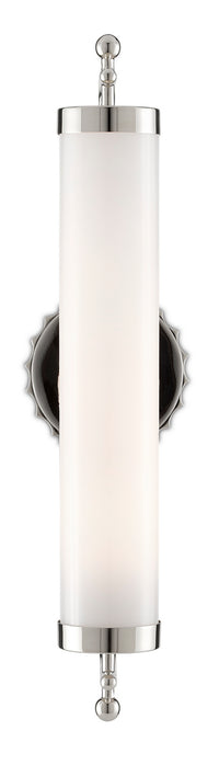 Currey and Company - 5000-0142 - One Light Wall Sconce - Latimer - White/Polished Nickel