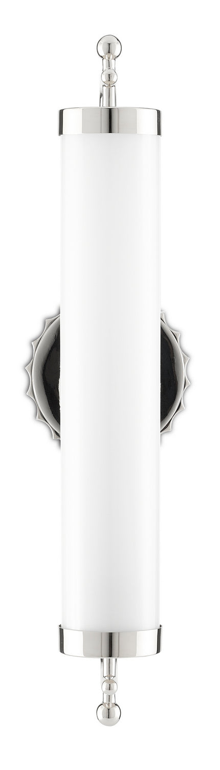 Currey and Company - 5000-0142 - One Light Wall Sconce - Latimer - White/Polished Nickel