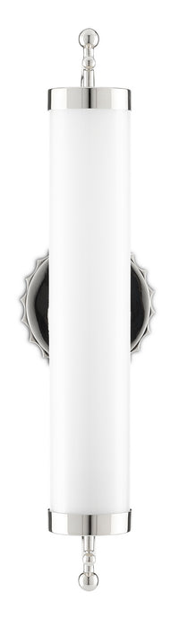 Currey and Company - 5000-0142 - One Light Wall Sconce - Latimer - White/Polished Nickel