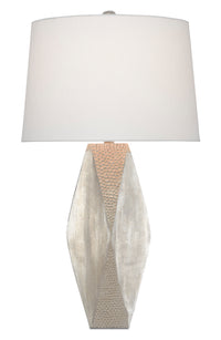 Currey and Company One Light Table Lamp from the Zabrine collection in Nickel finish