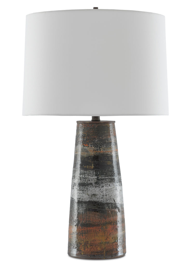 Currey and Company - 6000-0571 - One Light Table Lamp - Zadoc - Terracotta/Natural/Cloud/Black