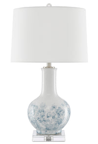 Currey and Company - 6000-0581 - One Light Table Lamp - Myrtle - White/Blue/Clear/Polished Nickel