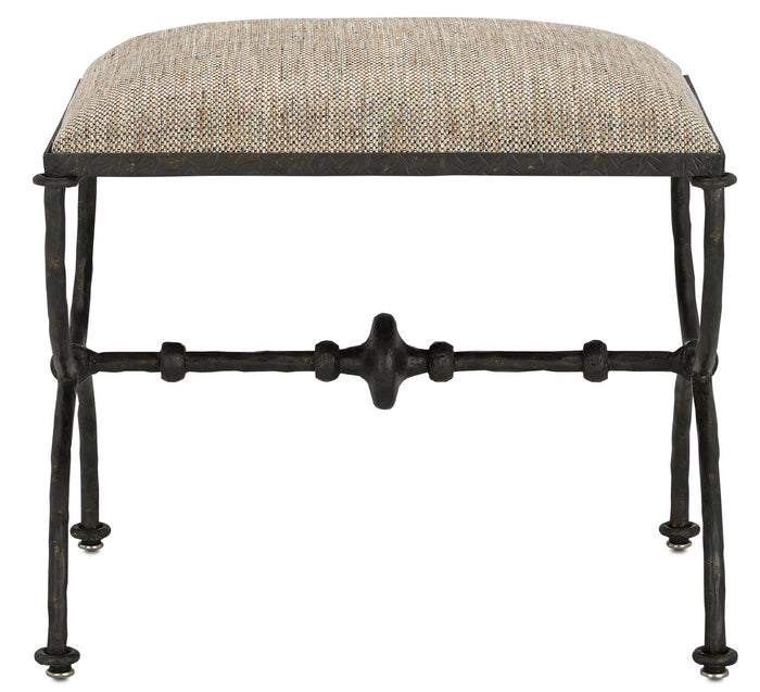 Currey and Company Ottoman from the Agora collection in Rustic Bronze finish