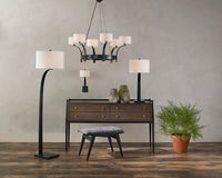 Currey and Company One Light Floor Lamp from the Masonic collection in Painted Oil Rubbed Bronze finish