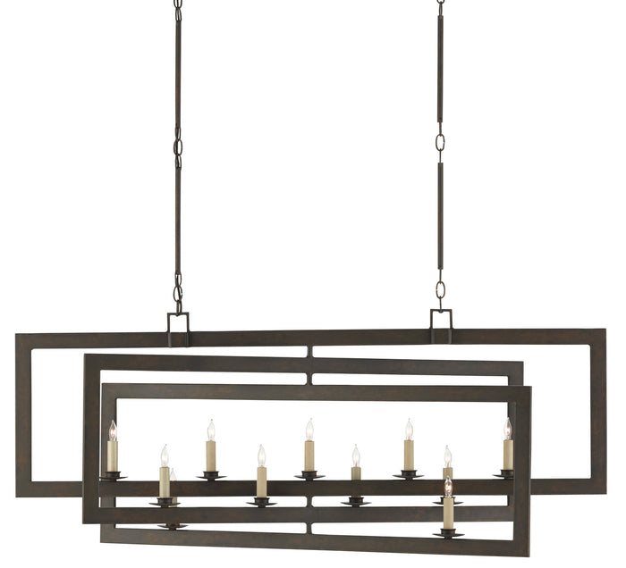 Currey and Company 11 Light Chandelier from the Middleton collection in Bronze Gold finish