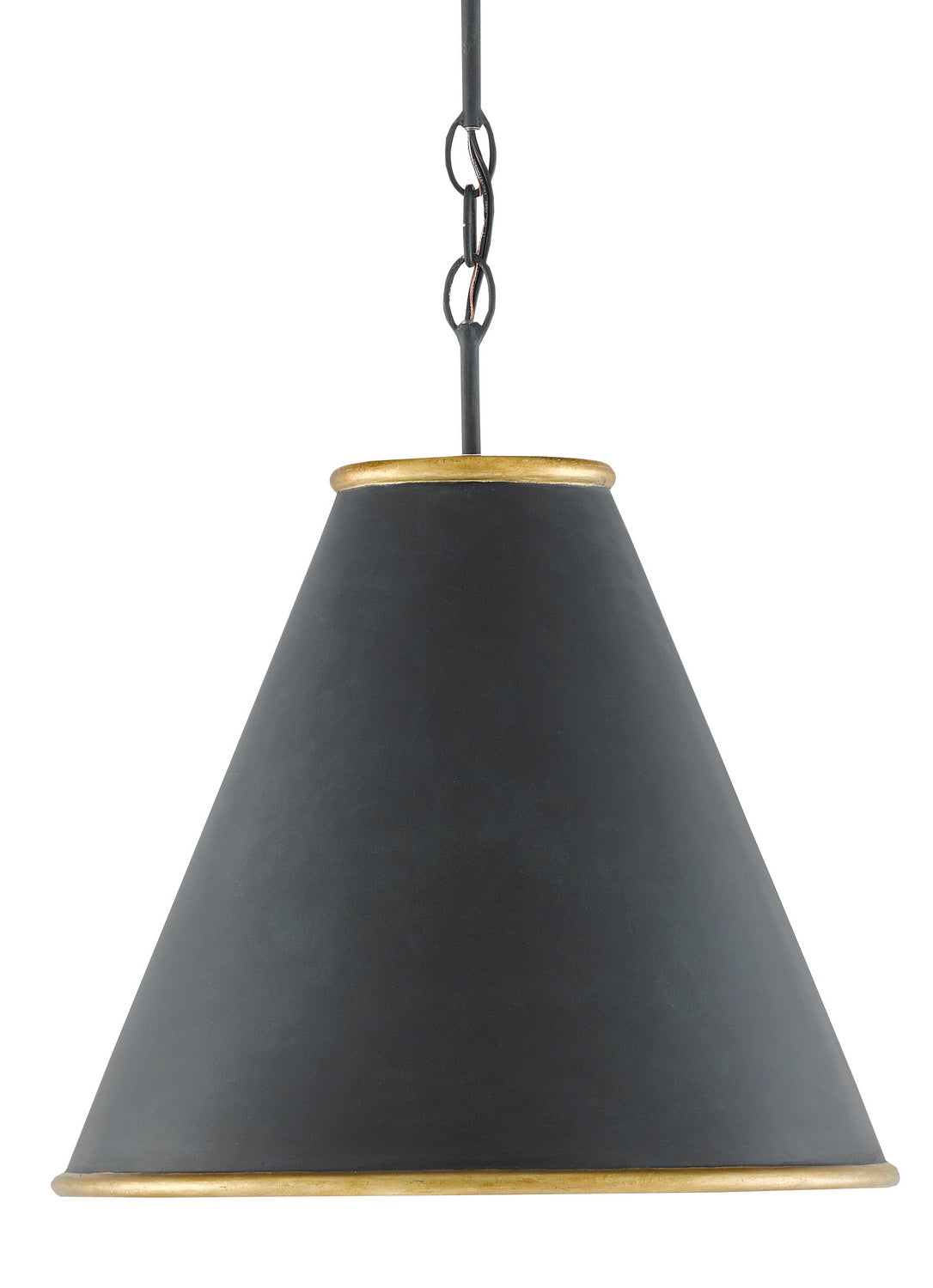 Currey and Company - 9000-0534 - One Light Pendant - Pierrepont Collection - Antique Black/Contemporary Gold Leaf/Painted Gold
